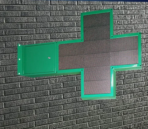 pharmacy cross outdoor led P6  full or single color pedestrian crossing sign  for  clinic