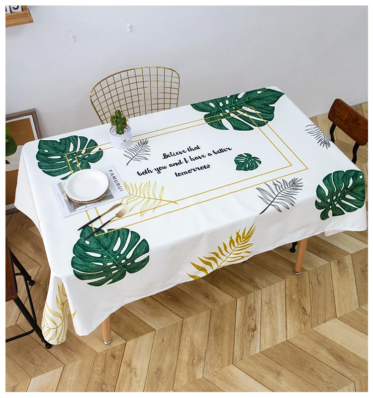 European style light luxury tablecloth waterproof and oil-proof tea table table mat rectangular desk tablecloth