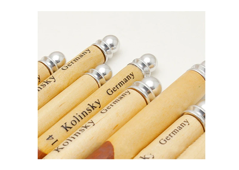 Two Color Joint Wooden Handle Kolinsky Acrylic Nail Brushes UV Gel Polish Carving Pen Brush