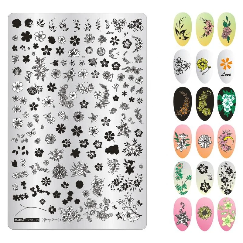 Professional Nail Art Decoration Tool Stamping Plate ZJoy plus013-010 Quality Engraving Image Stainless Steel Nail Stample Plate