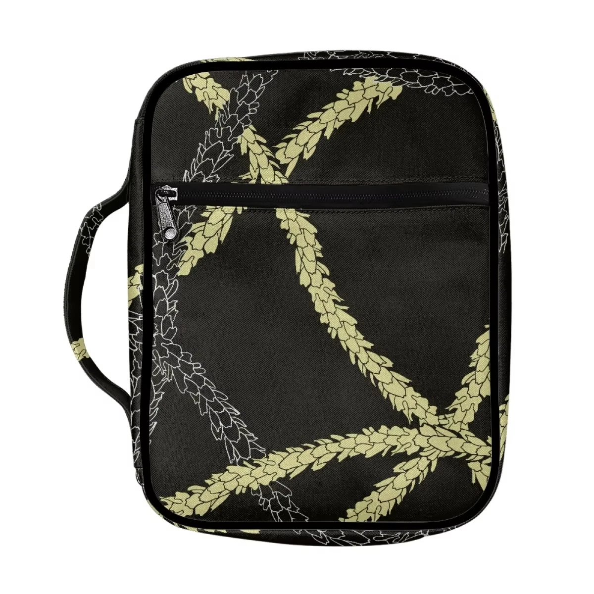 Factory Direct Sale Protective Book Cover Custom Pikake Arabian Jasmine Thunder Print Bible Bag Wholesale External Zipper Pocket