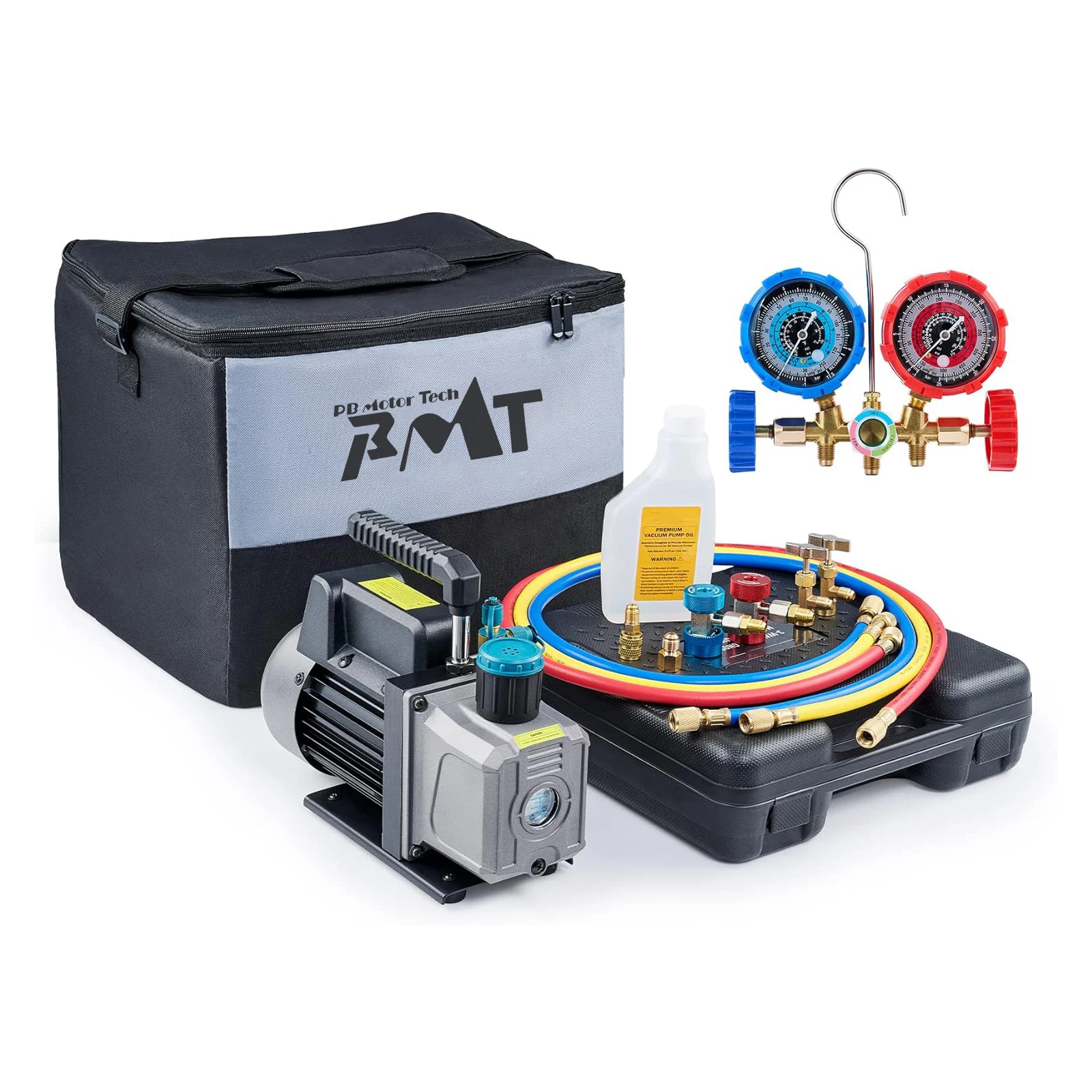 PBMT 4.5CFM 110V Vacuum Pump Kit include Vacuum Pump And Manifold Gauge Vacuum Pump Set