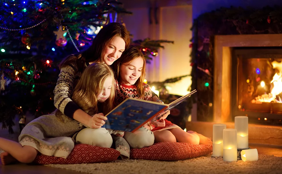 3D real flame warm light paraffin wax 5 hours timer flameless tea light led candle