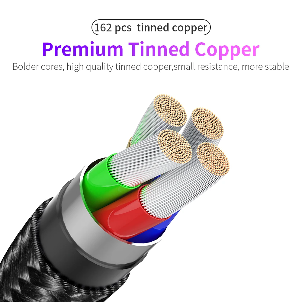 
New arrival Durable 180 Rotating elbow 3A fast charging Nylon braided high spend data transmission cable for phone 