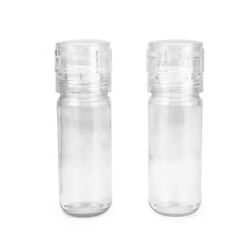 Factory Wholesale Mini Handheld 60ml 80ml 100ml 4oz Salt & Pepper Grinders New Spice Packing Glass Bottles