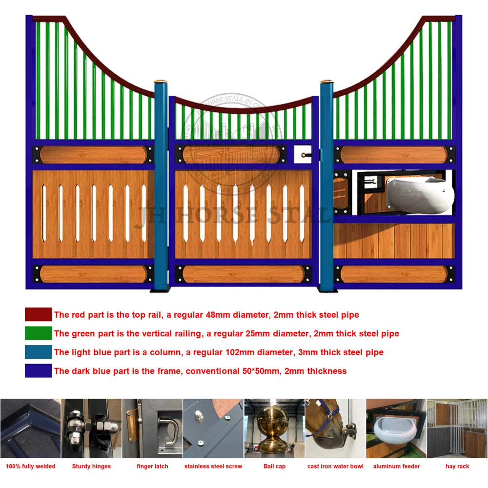 Customized Portable Bamboo Wooden Prefabricated Horse Stable Door for Sale