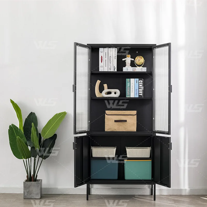 High Quality Durable Nordic Simple Style Household Furniture Metal Display Storage Cabinet Buffet Cabinet Four Doors