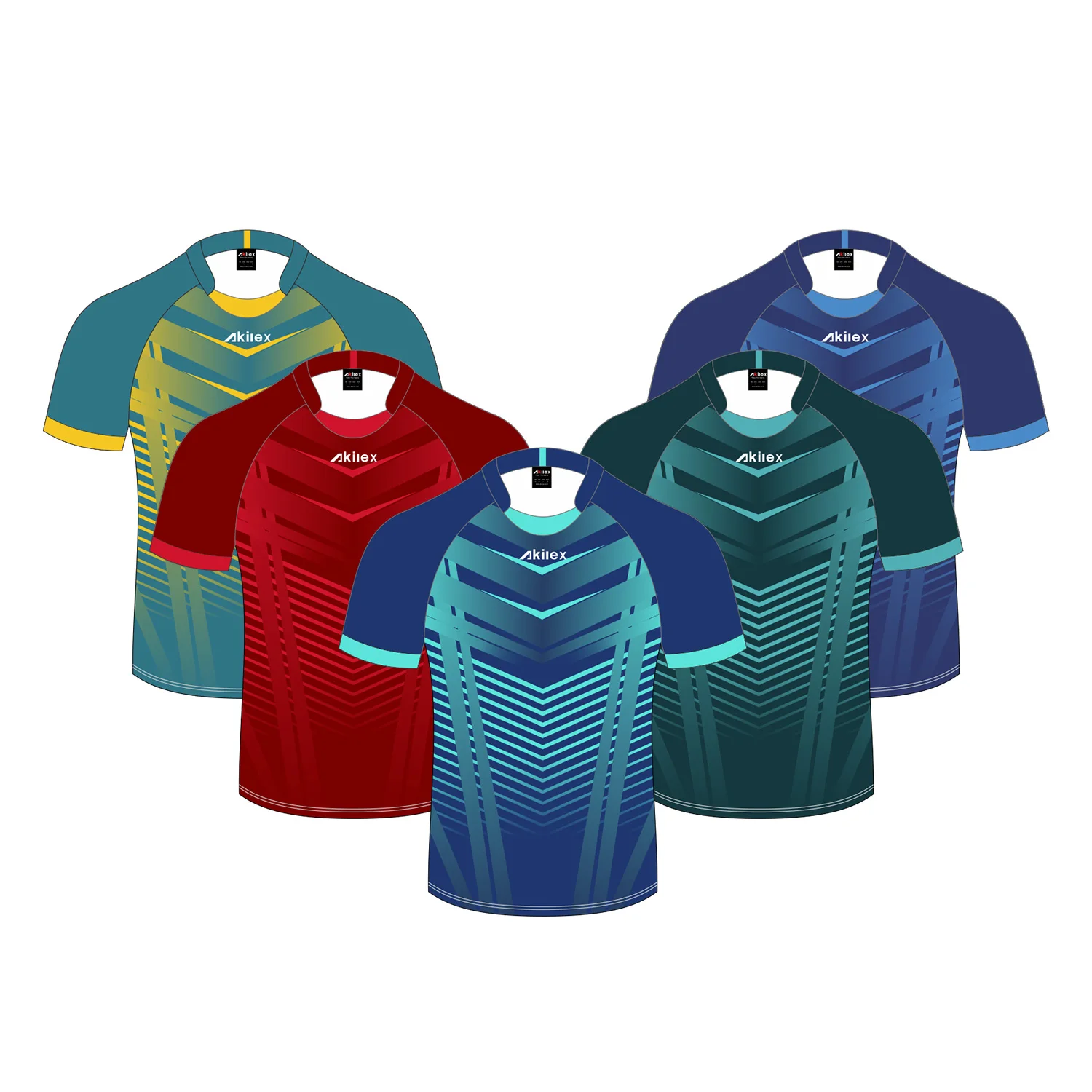 Akilex wholesale custom rugby jersey 100% polyester breathable rugby wear anti-bacterial rugby uniform with high quality