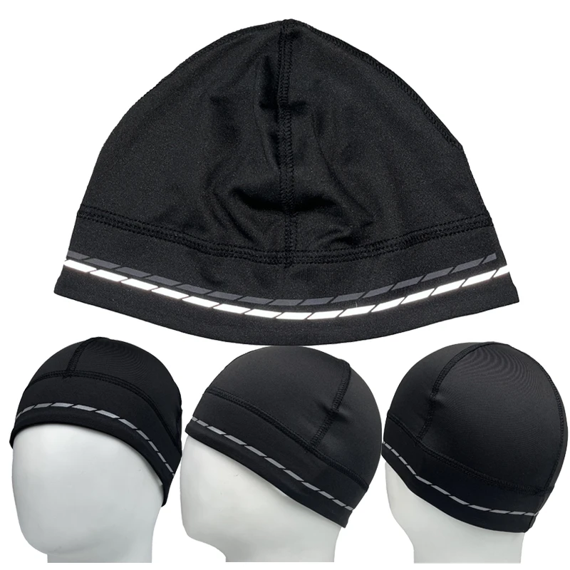 Custom Winter Under Helmet Liner Thermal Fleece Sport Running Beanie Hat Ski Cycling Skull Cap For Men
