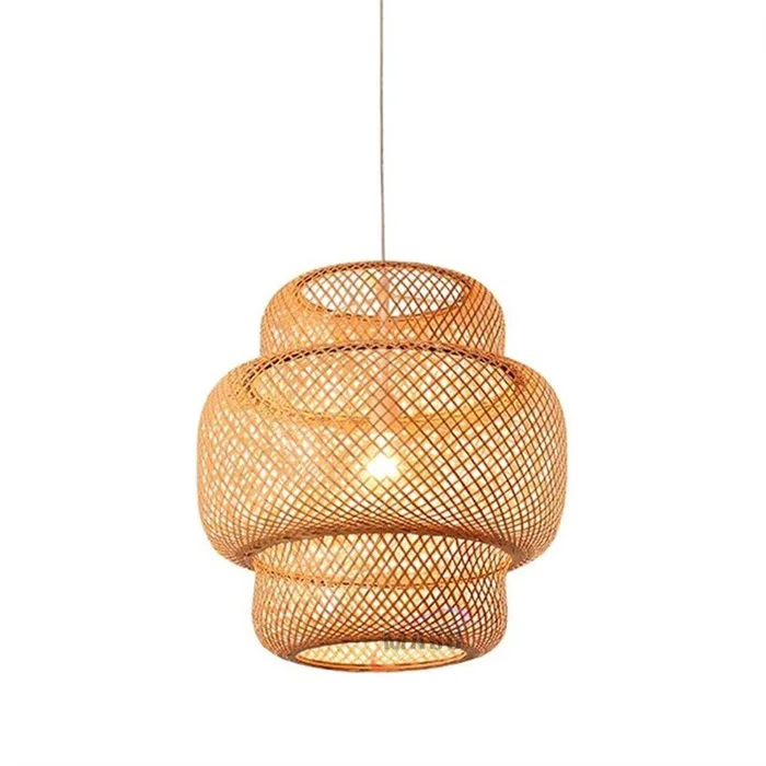 LED Basket Pendant Light Bamboo Handmade Lantern Ceiling Creative Lighting For Home Environmentally Friendly Light Customize