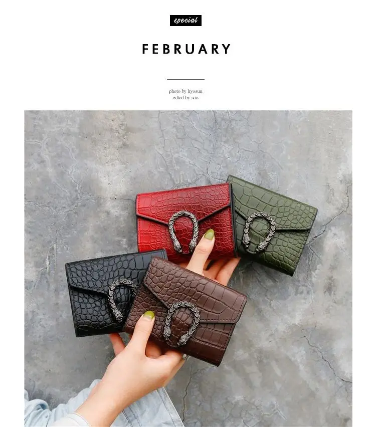 Женский клатч 2021 кошелек кожаный женский Маленький милый из искусственной кожи тройного сложения держатель для карт короткий женщин