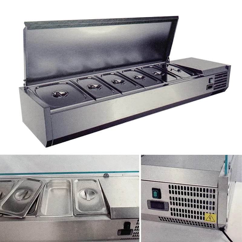 Counter Top Salad Bar Display Salad Counter Refrigeration Equipment Salad Showcase