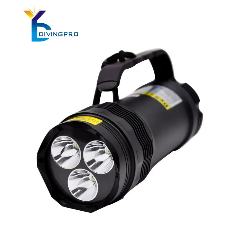 3-LED scuba diving flashlight led 5000 Lumen torch IP68 waterproof Diving Light