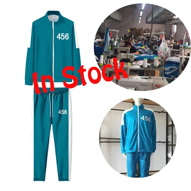 Halloween Masque Squid Game 456 Costume Clothes Hoodie Suit Squid Game