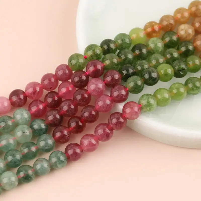 Iridescent tourmaline Mixed gemstone beads natural stone beads jewelry making bulk