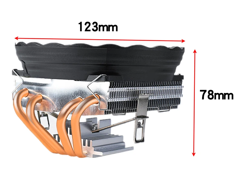 QiuzAim LGA 1151 CPU Heatsink 1150 motherboard 4 Copper Heat Pipe 123mm AM5 Cooler Cooling Solution for AM3 AM4 Desktop PCs 1156