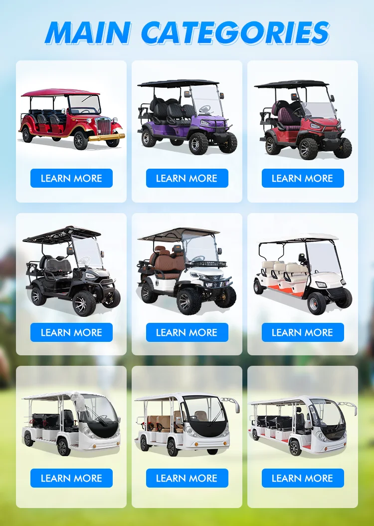 Hot Sale 6 Seater 72V Buggy AC Motor 5kw off Road Electric Golf Carts 2 4 6 8 Seater Sightseeing Golf Carts with Lithium Battery