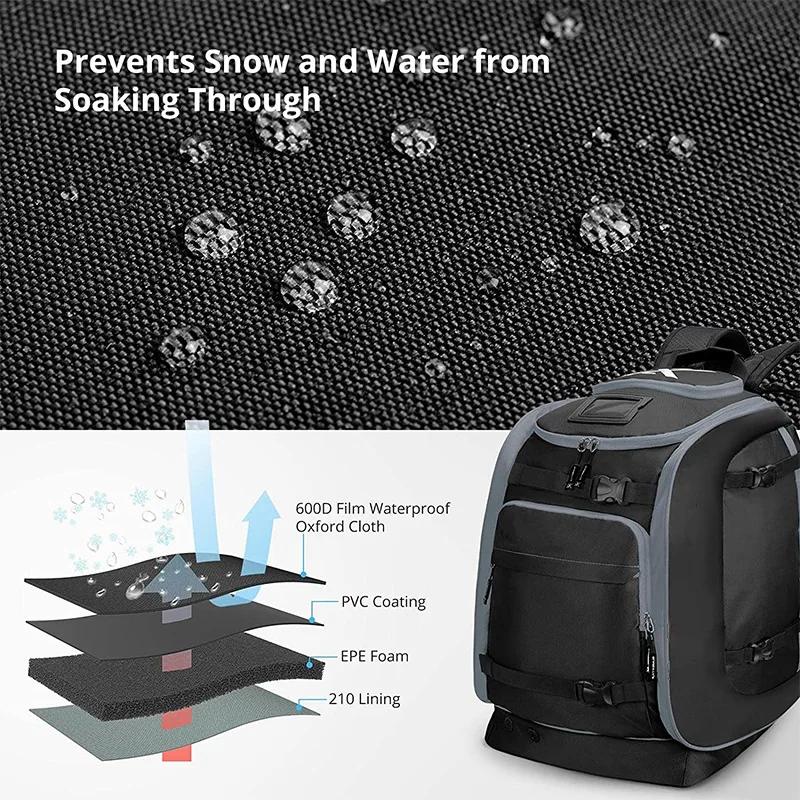 Large capacity Waterproof ski boot backpack Durable multi-functional travel luggage equipment bag
