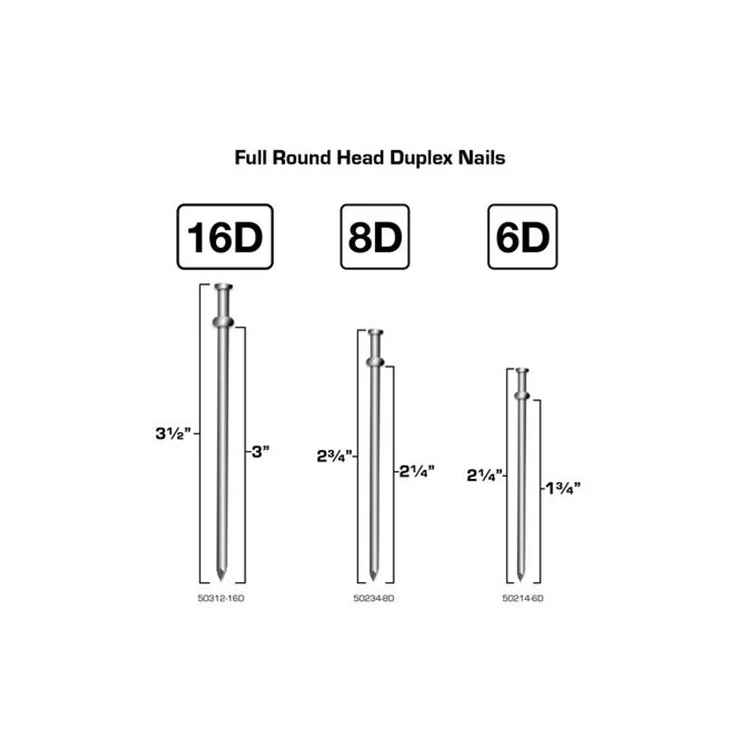 16d Bright Duplex Head Nails 50lb Finishing Diamond Point 16d Galvanized Double Head Wire 16 Duplex Nail