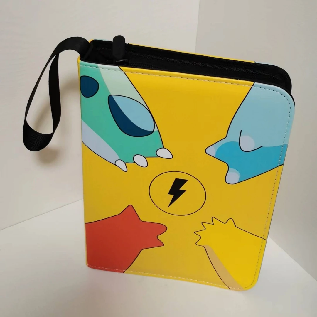 3.5 Inch Buy Scrapbook Leather Self Adhesive Poke mon Game card 4/9/12 pocket  Photo Album TCG firedragon Allover Card Sleeves