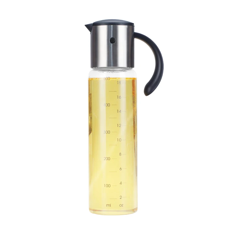 Gravity lid-spout Automatic Olive Oil and Vinegar Dispenser with oil Glass Bottle