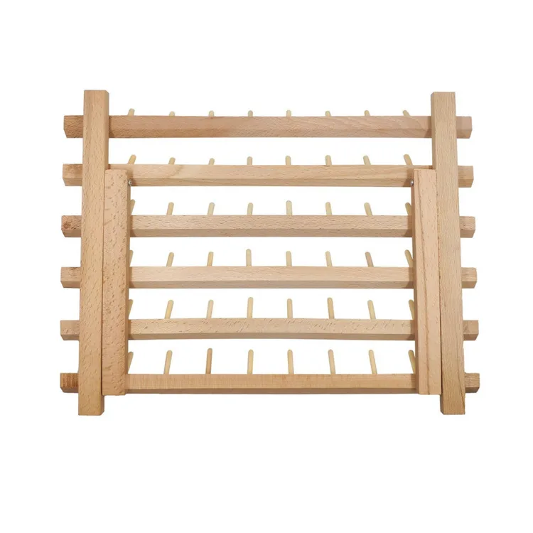 Wooden Holder For Storing Needles and Threads 60-spool Thread Rack Household Wooden Wire Racks
