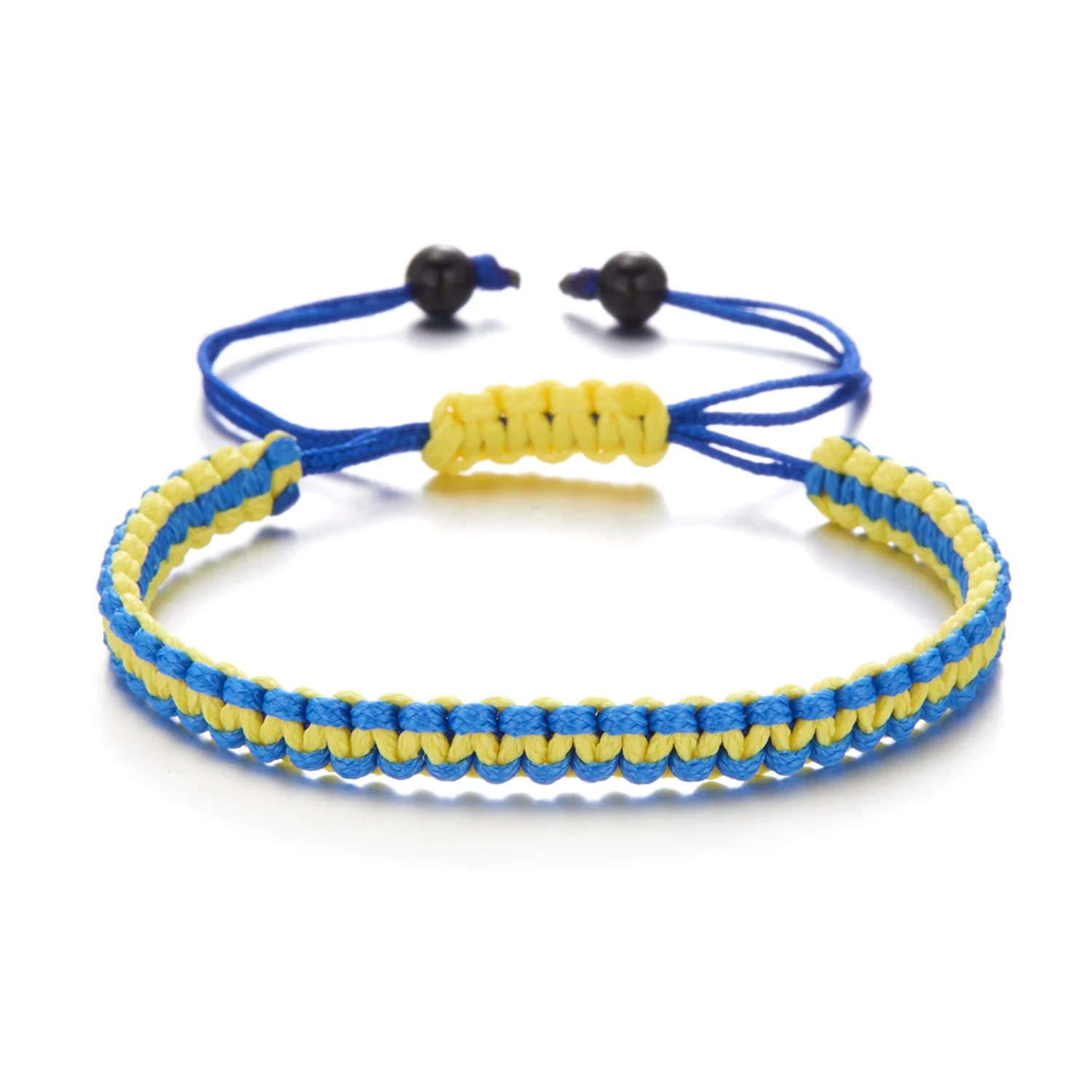 Ukraine Bracelet Blue Yellow Handmade Woven Braided Rope Ukranian Country Flag Bracelet Men Women Kids Wristband Cuff