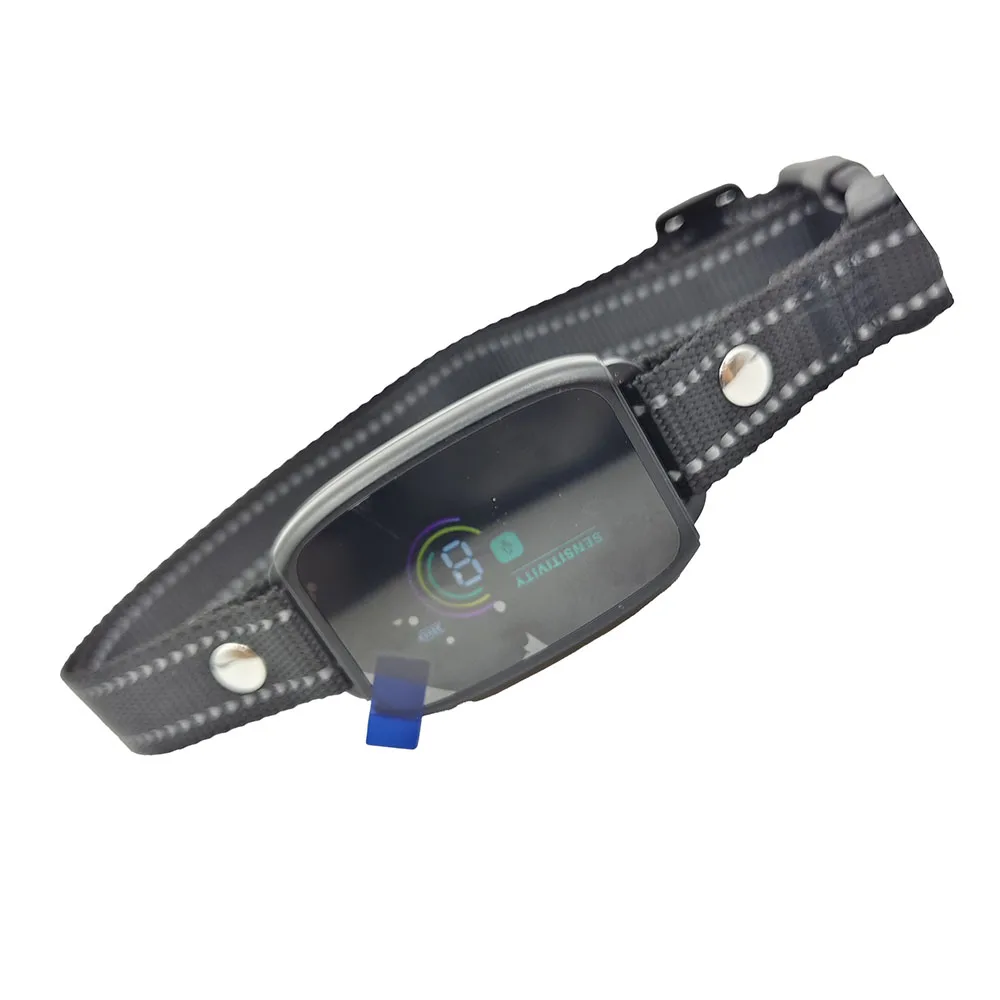 LED Display Dog Training Collar Device with Sound Sensor Vibration & Anti-Shock Features Anti-Bark Made of Durable Plastic