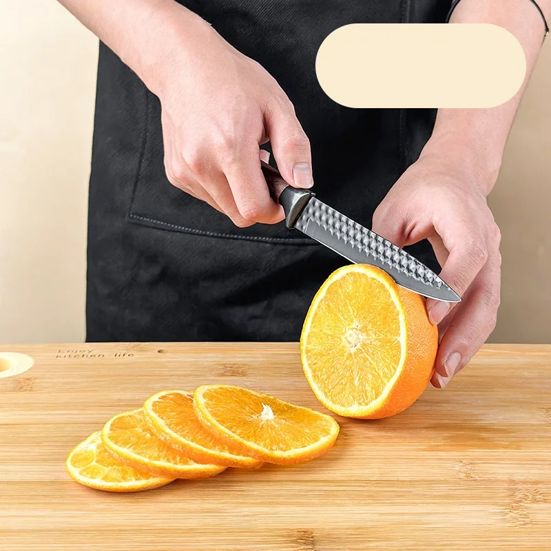 Customized 3 Pcs Diamond Grain Kitchen Utensils Full Set Kitchen Knife Gift with Hollow Handle