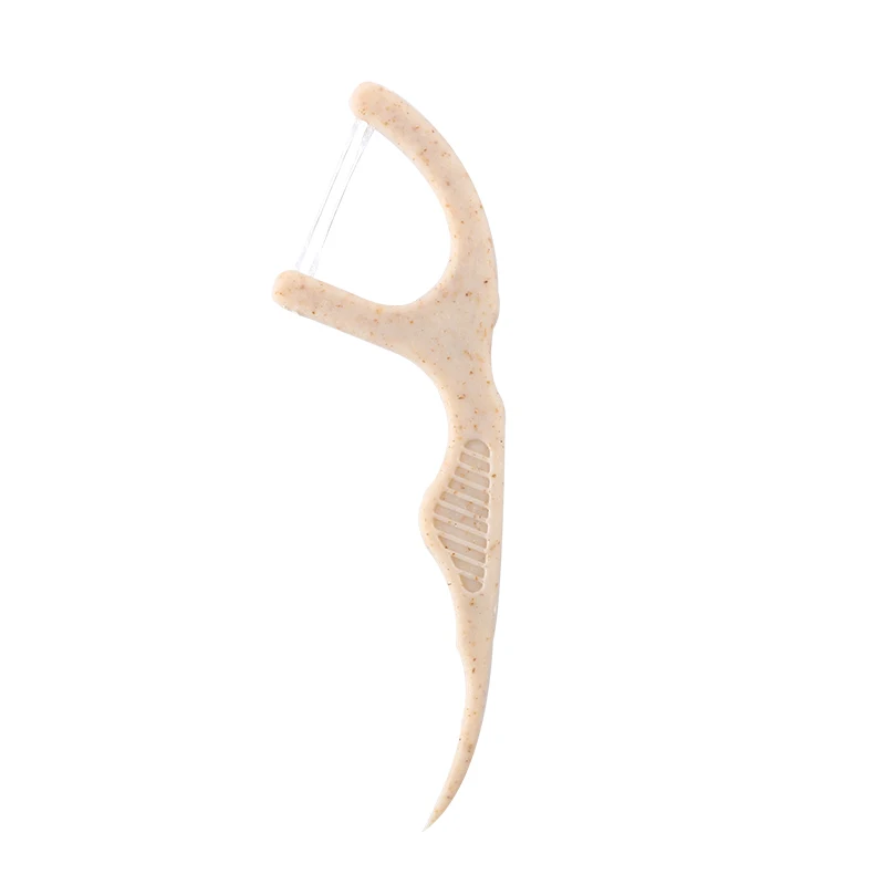 Private Label Biodegradable Toothpick Disposable Oral Bamboo Charcoal/wooden/wheat Straw/plastic Flosser Stick Dental Floss Pick