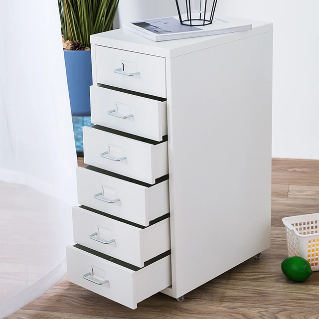 
3/4/5 Drawer Movable colorful bedroom metal file cabinets steel castors storage box cabinet 