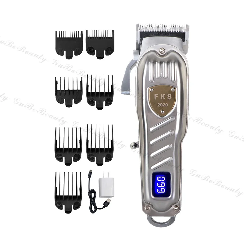 Gubebeauty silver set professional trimmer all steel blade rechargeable trimmer cordless hair trimmer for men with FCC