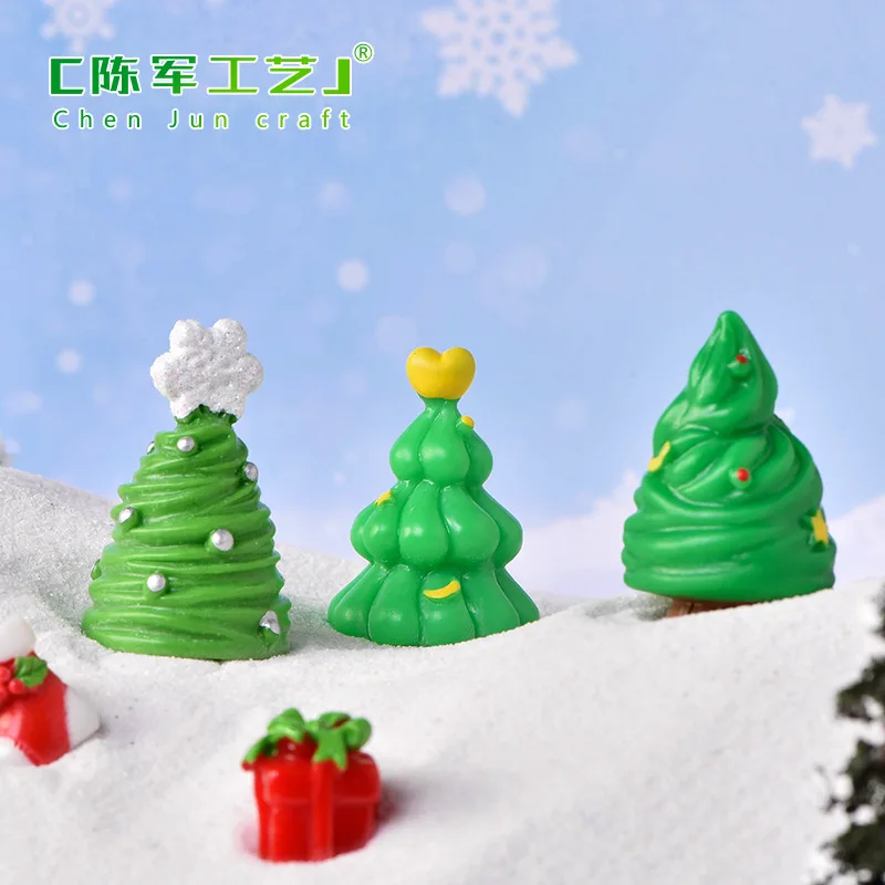 chunjun Cake Series Landscape Snow Accessories Christmas Tree fawn cute home decoration resin crafts
