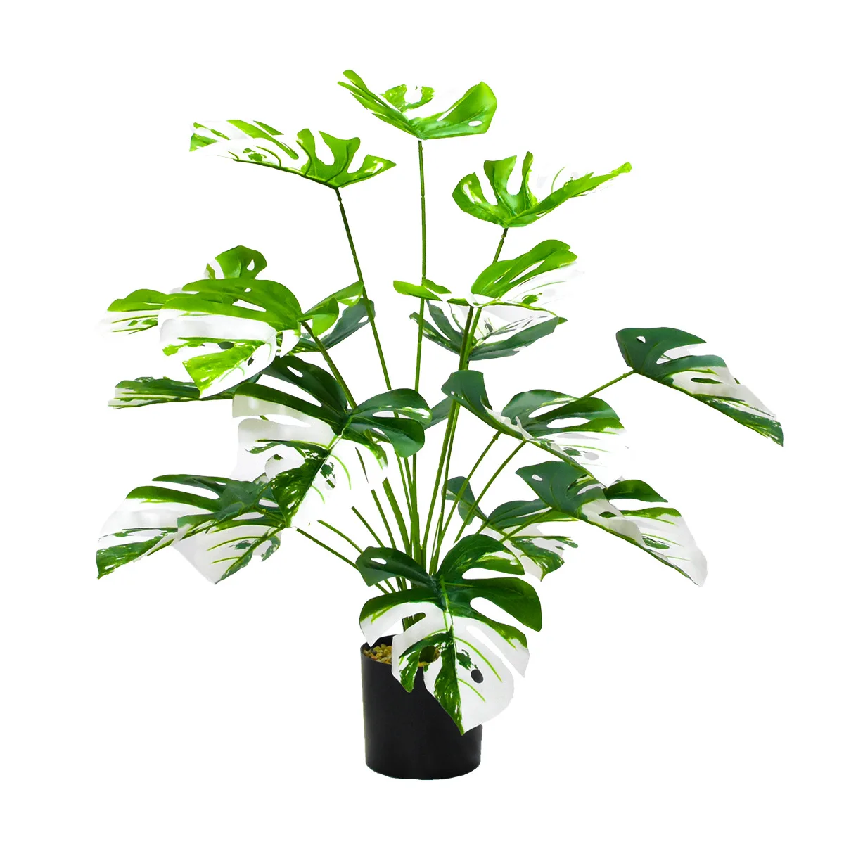 Simulation Green Plant White Brocade Turtle Back Bamboo Window Garden Landscape Home Decorative Artificial Plants