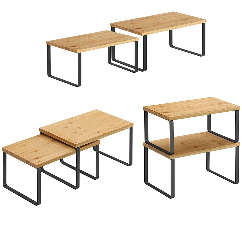 Kitchen Corner Cabinet Stackable Countertop Organizer Shelf Storage Rack Custom