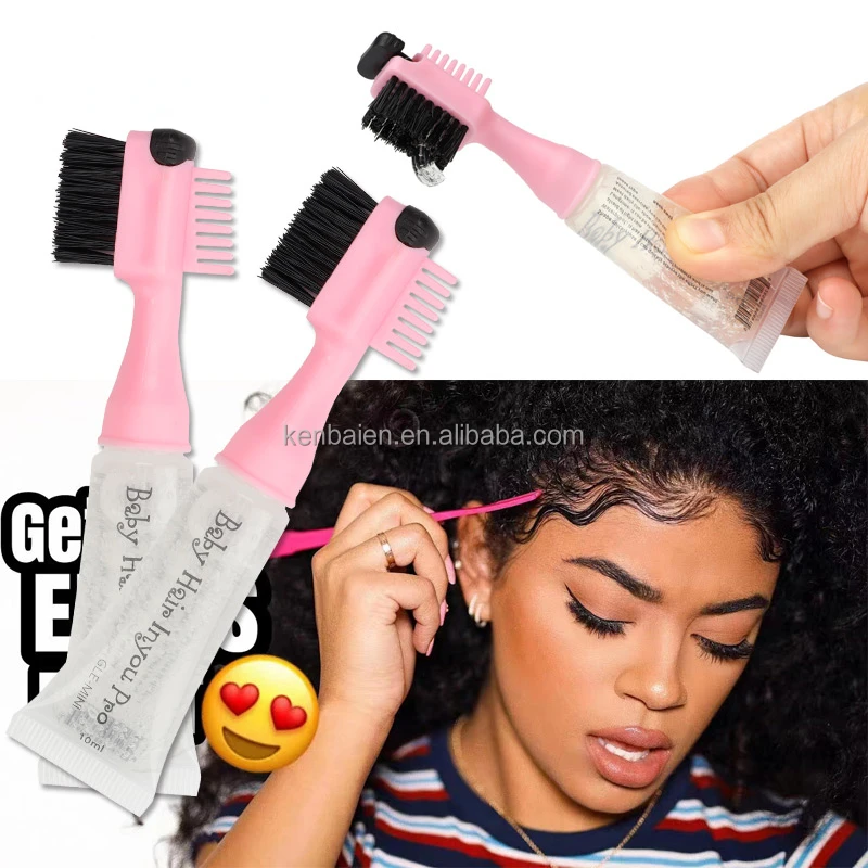 Custom Logo Private Label 30ml Lace Wig Gel Baby Hair Styling Gel And Edge Control Brush Set
