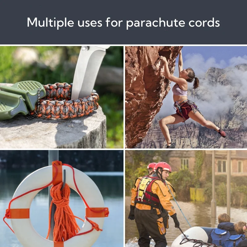 100m*4mm Outdoor Multifunctional Spool 9 Core Umbrella Rope Bundle Rope Clothesline Tent Wind Rope Multicolour