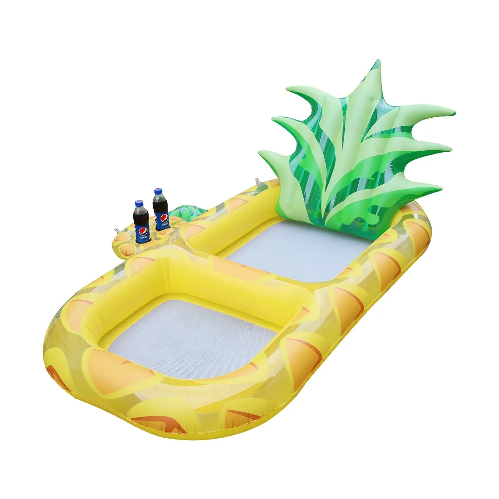 Inflatable Water Hammock Pineapple Floating Row Deck Chair Mesh Floating PVC Bed Strawberry Fruit Swimming Pool Island
