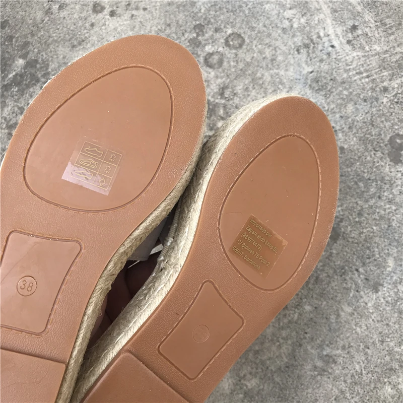 Basic espadrilles slip on flat jute slipper slides women strap sandal shoes