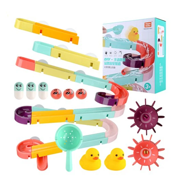 Bathroom Toy 44Pcs Diy Assembly Rail Track Toy Water Pipe Slide Game Baby Bath To