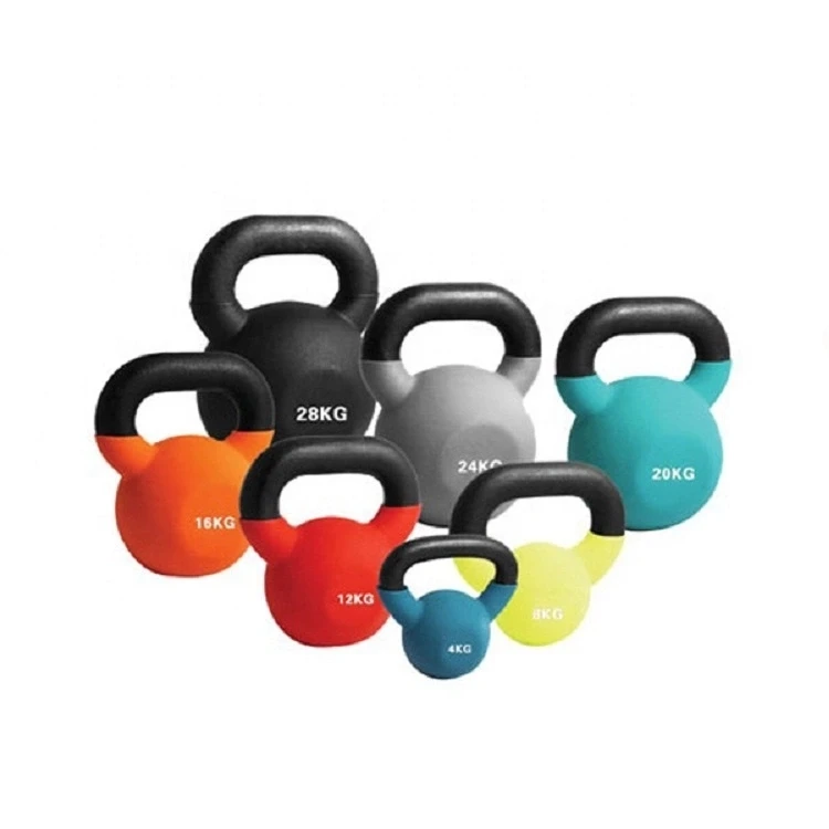 Colored neoprene kettlebells