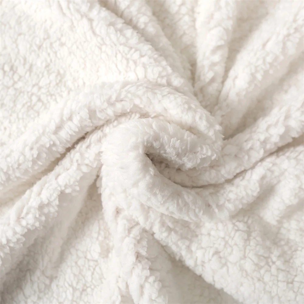 Fast Delivery Plush Blanket Double Side Fleece Casual Cover Throw Blanket Custom 100% Cotton Crochet Knitted Baby Sherpa Blanket