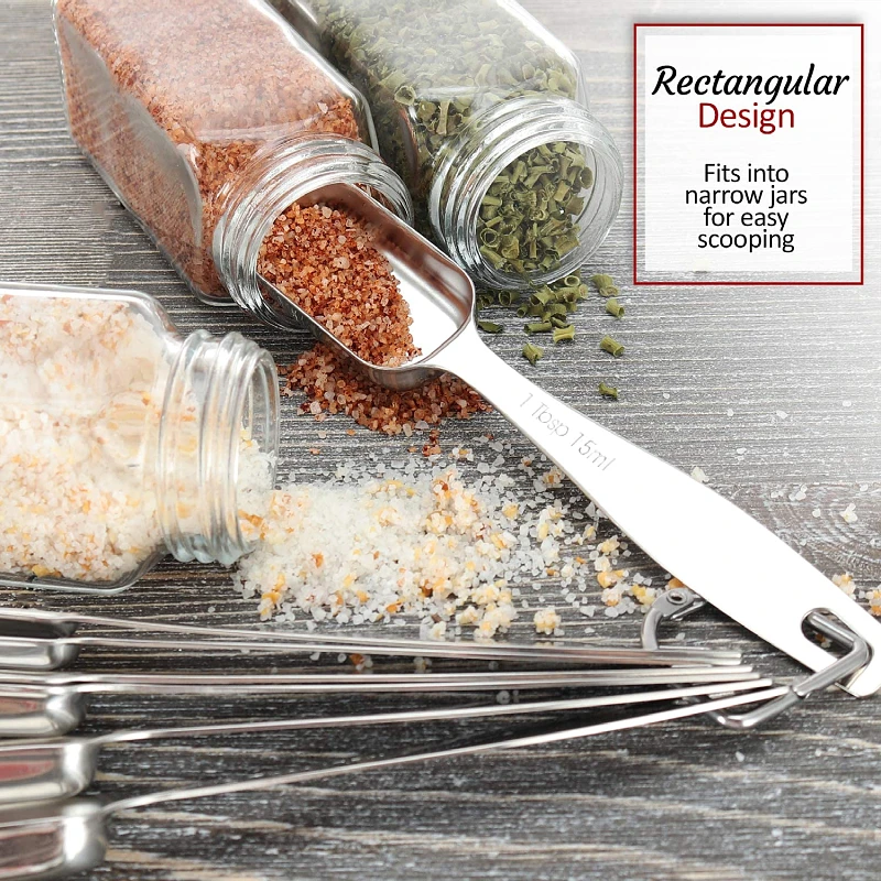 Stainless Steel Measuring Cup Spoons Set Wholesale Kitchen Rectangular Measuring Tool for Cooking and Baking