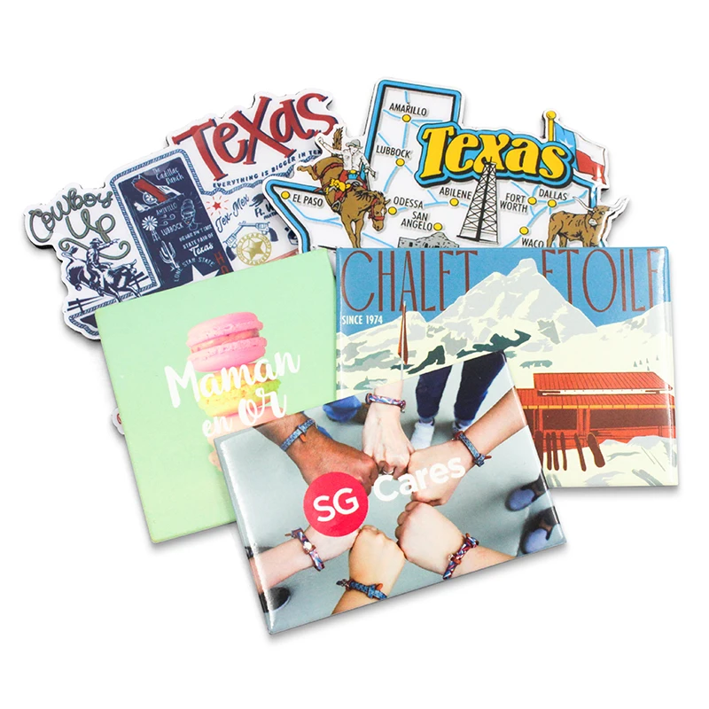 Promotional Custom Die Cut Personalised Rubber Magnet Sticker Metal Magnet Fridge Refrigerator Tinplate Fridge Magnets
