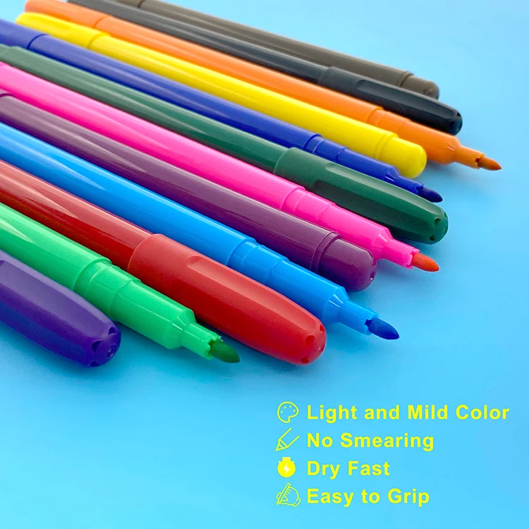 Manufacturing oem non toxic 12 colors 3 mm bullet tip watercolor markers pantone marker pens with custom colors