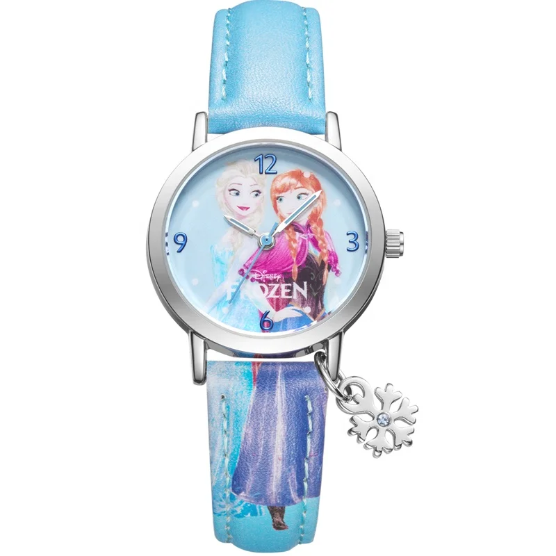 Official Disney license Frozen Princess Elsa Cute Cartoon Children Students Wrist Watch for Girl Gifts