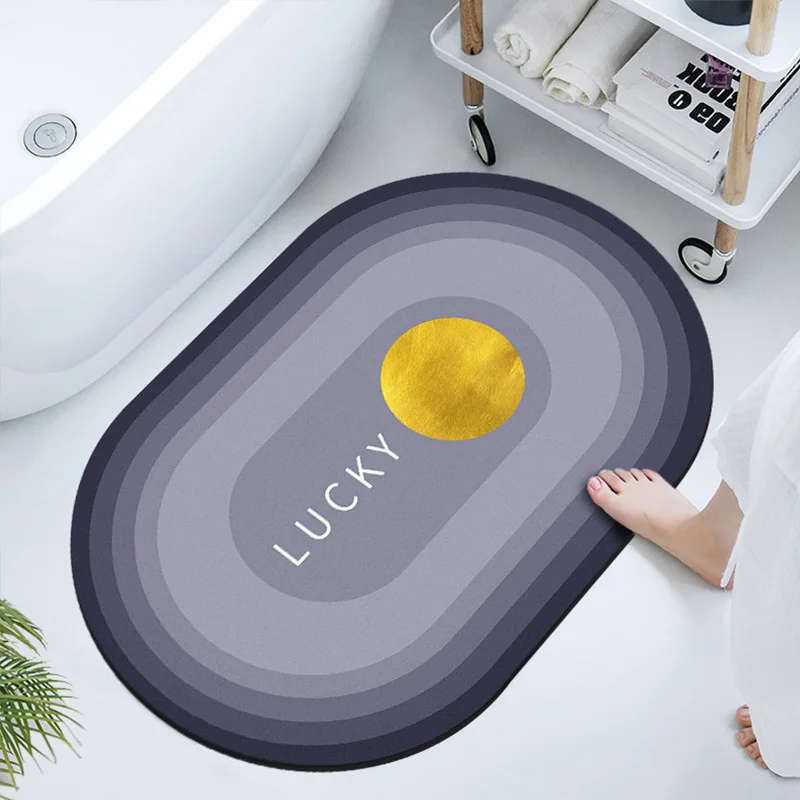 Factory price wholesale custom bathroom anti slip absorb diatomite bath mat quick drying super absorbent floor mat