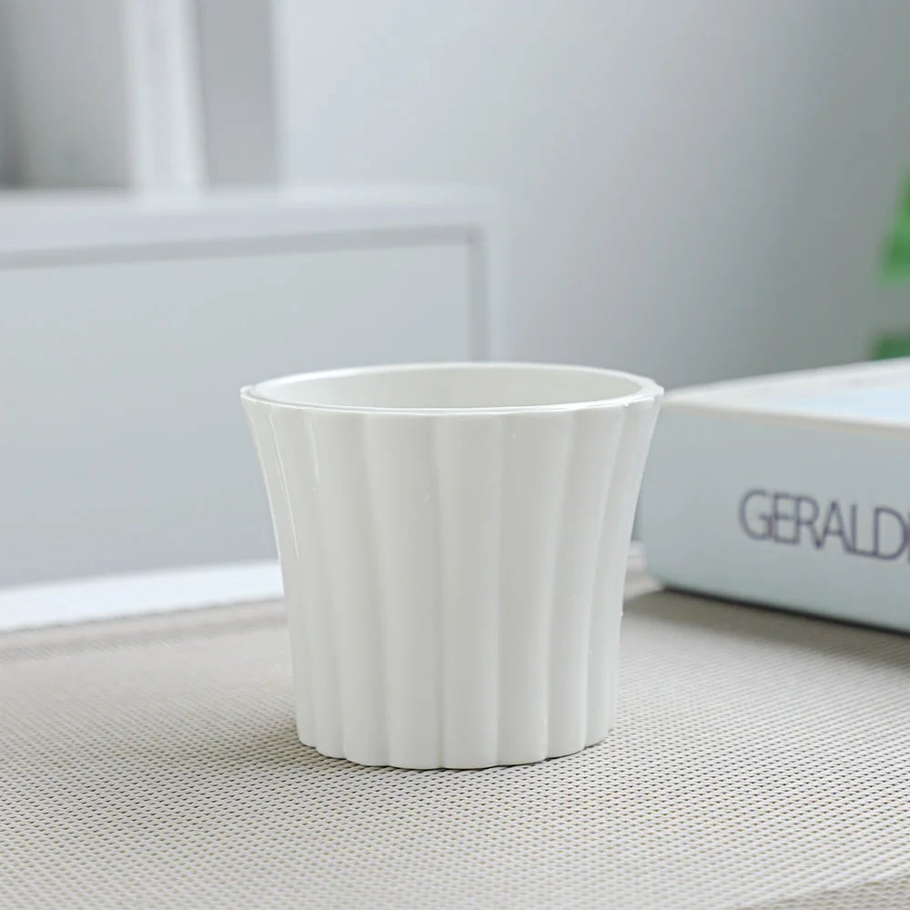 Home & Garden Desk Mini Small White Ceramic Flower Succulent Plant Pot