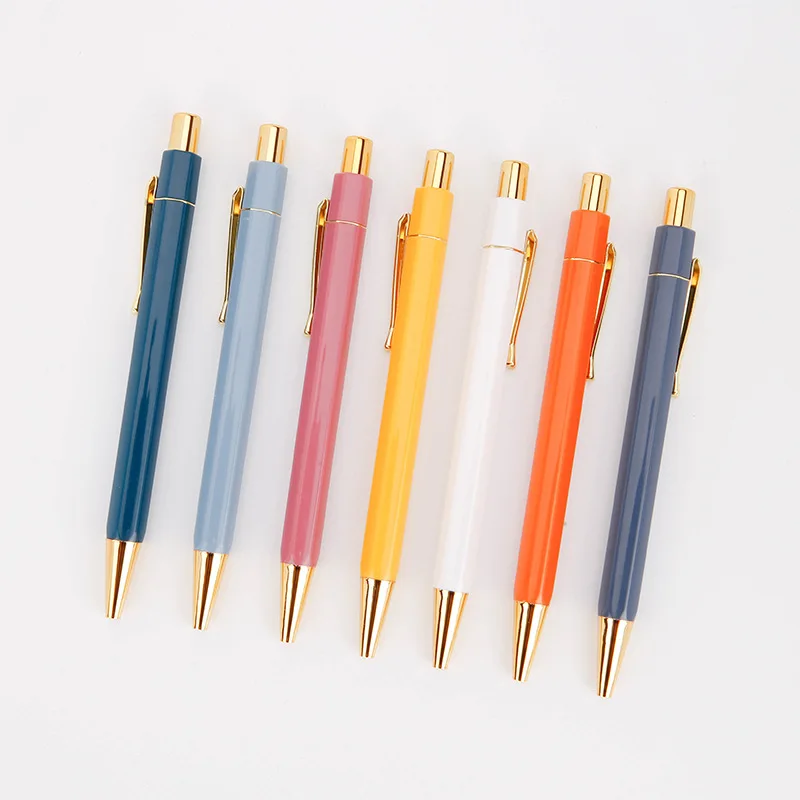 Paint You Cheap Price 74 Colors Ballpoint Pen Gold Rose Advertising Gift Press Hex Pen Back to School Supplies Kit