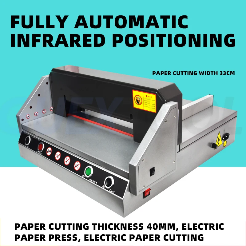 G330 Semi-Automatic Paper Cutting Machine Desktop File Book Cutter Heavy Duty Paper Cutter Infrared Positioning Cutting Tools